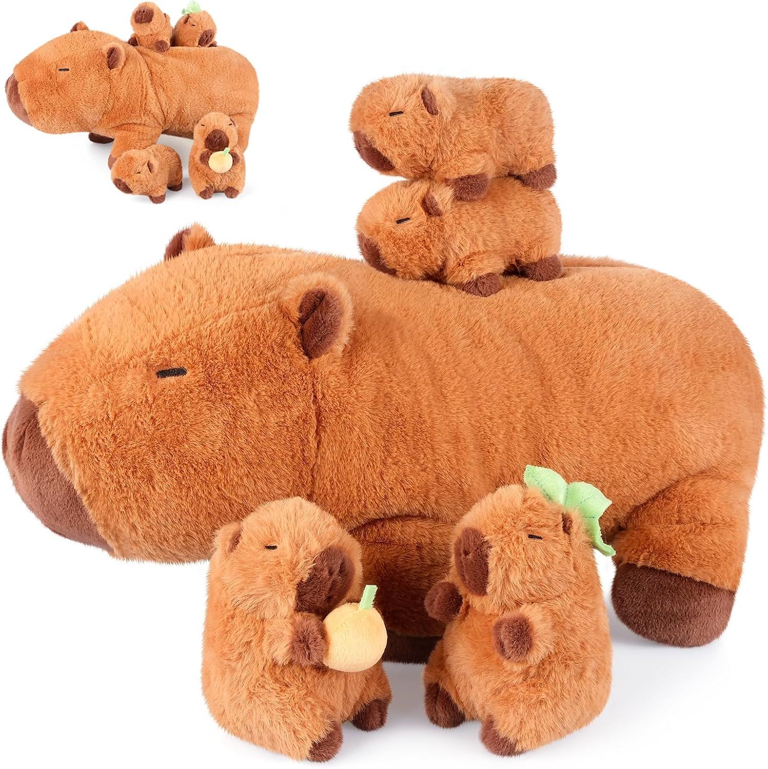 A Capybara Family in Your Arms — SuzziPals 5-in-1 Mommy & Babies Plush