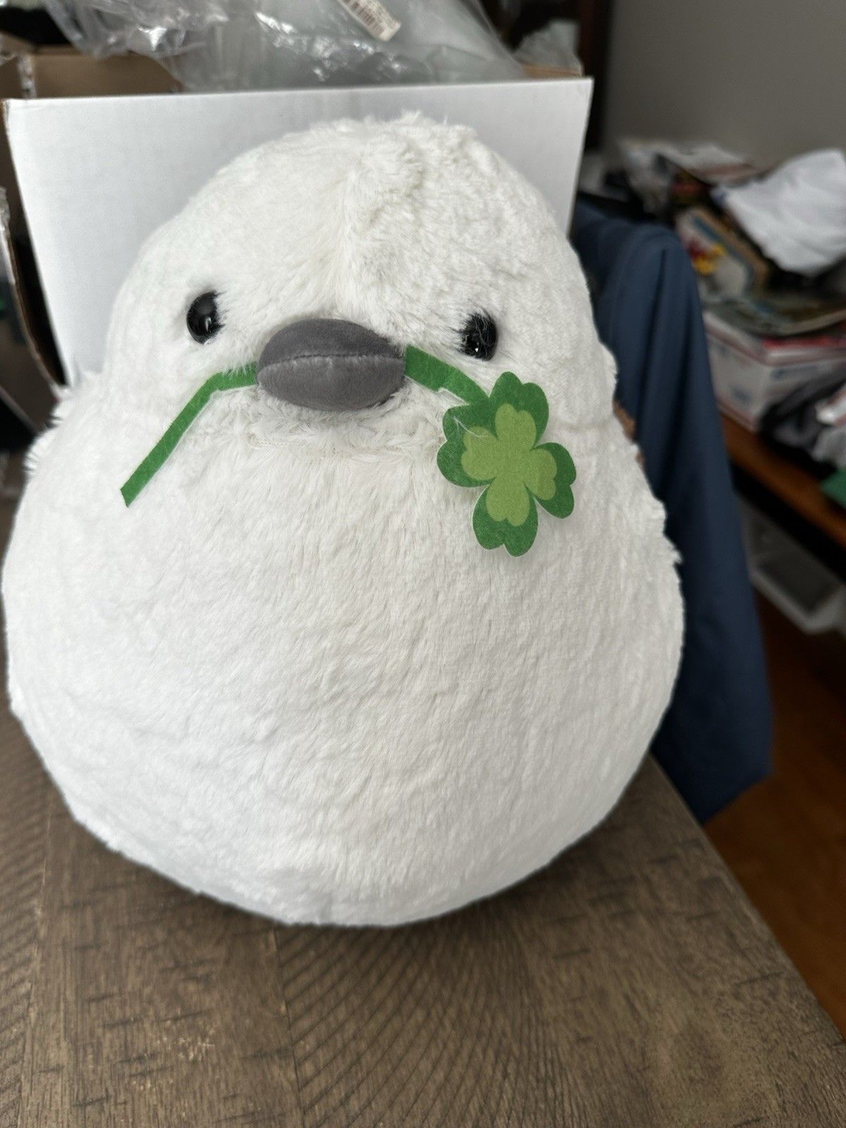 This Fluffy Snow Fairy Brought You a Lucky Clover — SK Japan Shimaenaga Plush on eBay