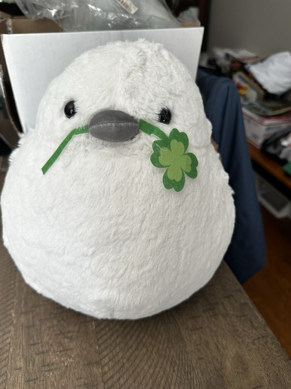 This Fluffy Snow Fairy Brought You a Lucky Clover — SK Japan Shimaenaga Plush on eBay